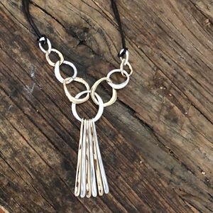 Robert Lee Morris SLV gold plated leather necklace